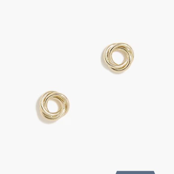 J.Crew Factory Gold Basket Circle Studs - Picture 2 of 6